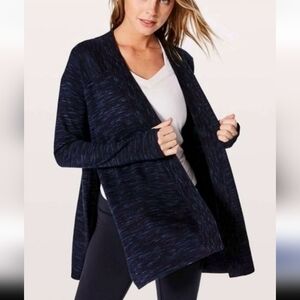 Lululemon Blissful Zen Blue Wool Cardigan, 8